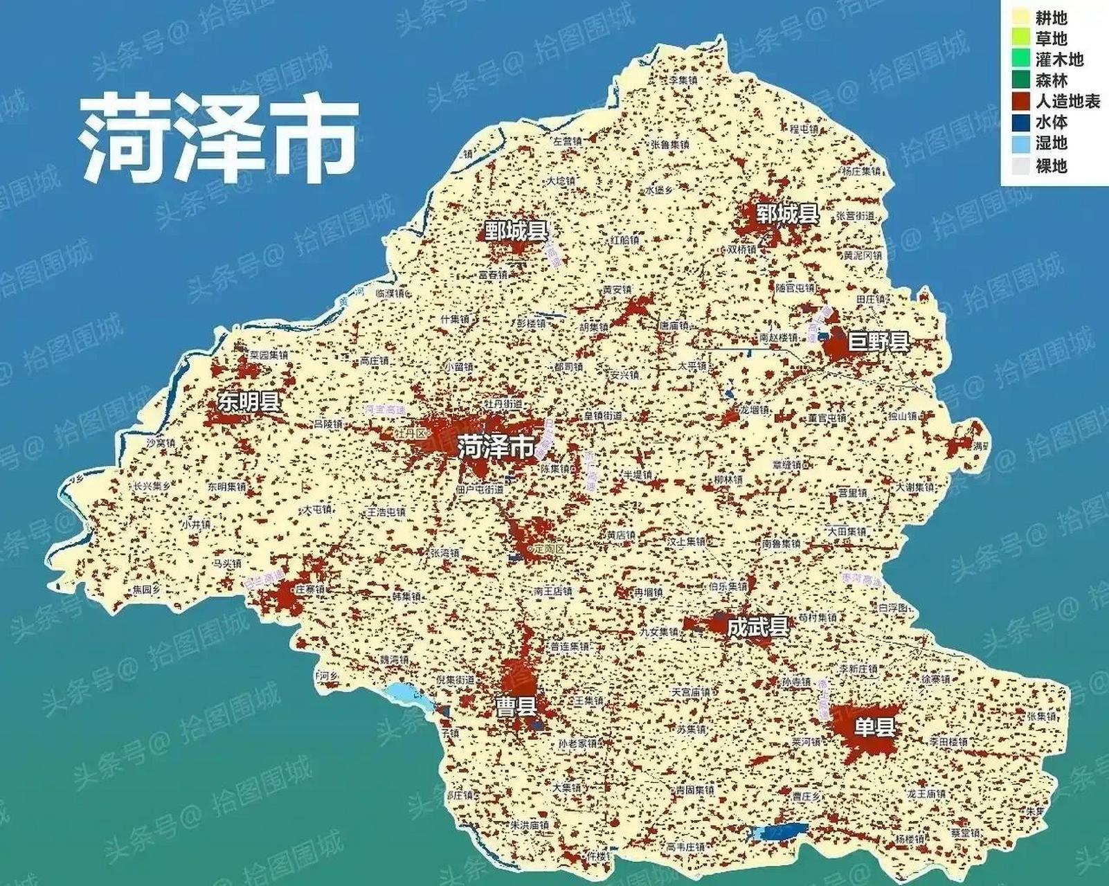 看菏泽地貌就知道,为何山东森林覆盖率如此之低.