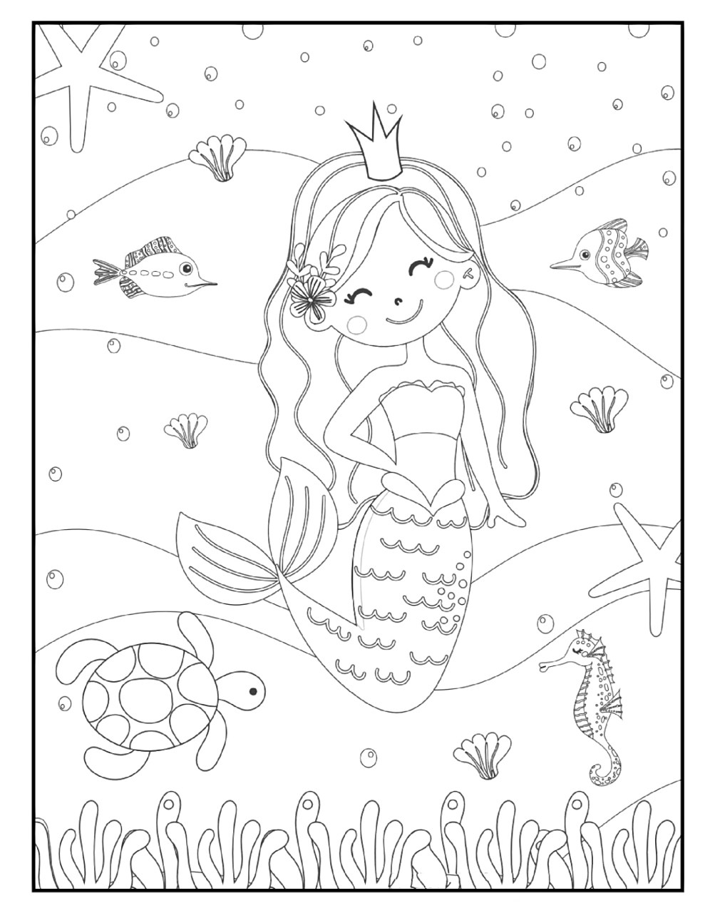 挖到宝96有趣的美人鱼涂色绘画