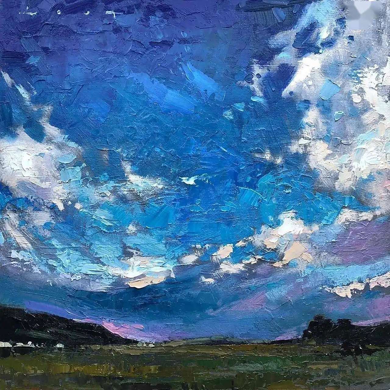 long的彩色天空绘画作品欣赏#美术生# #绘画#  chris long的油画擅长