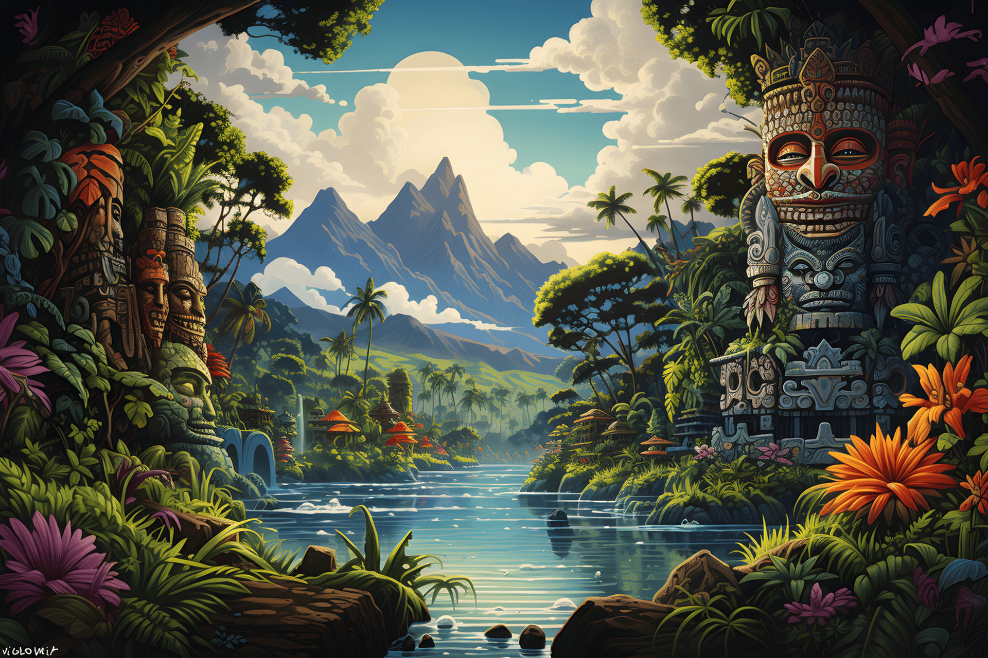 极其科幻的美丽风景图!#ai绘画