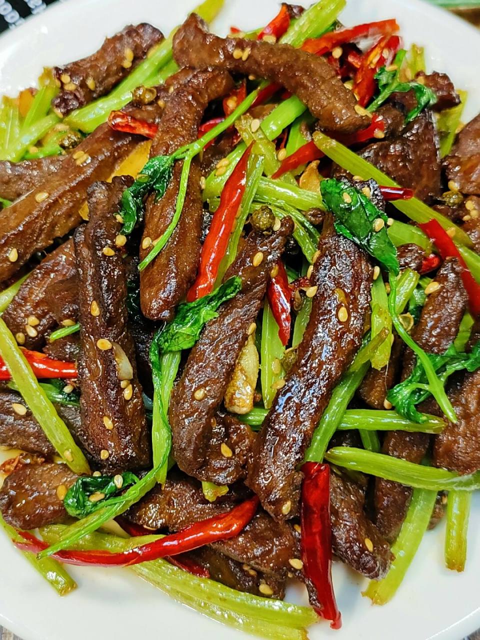 干煸牛肉条太好吃了,麻辣鲜香巨下饭 牛肉这么做太绝了,麻辣鲜香,越嚼