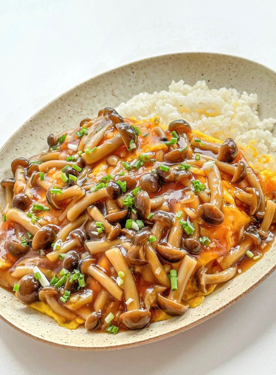 好吃到舔盘6015菌菇滑蛋盖饭73鲜香嫩滑