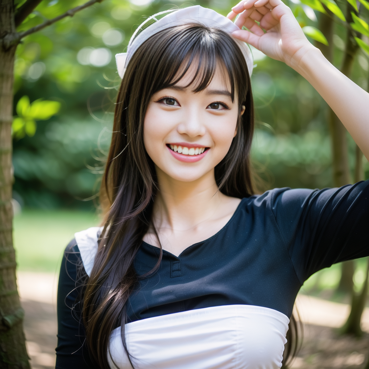 她有着迷人的微笑和妩媚的眼神.#ai绘画