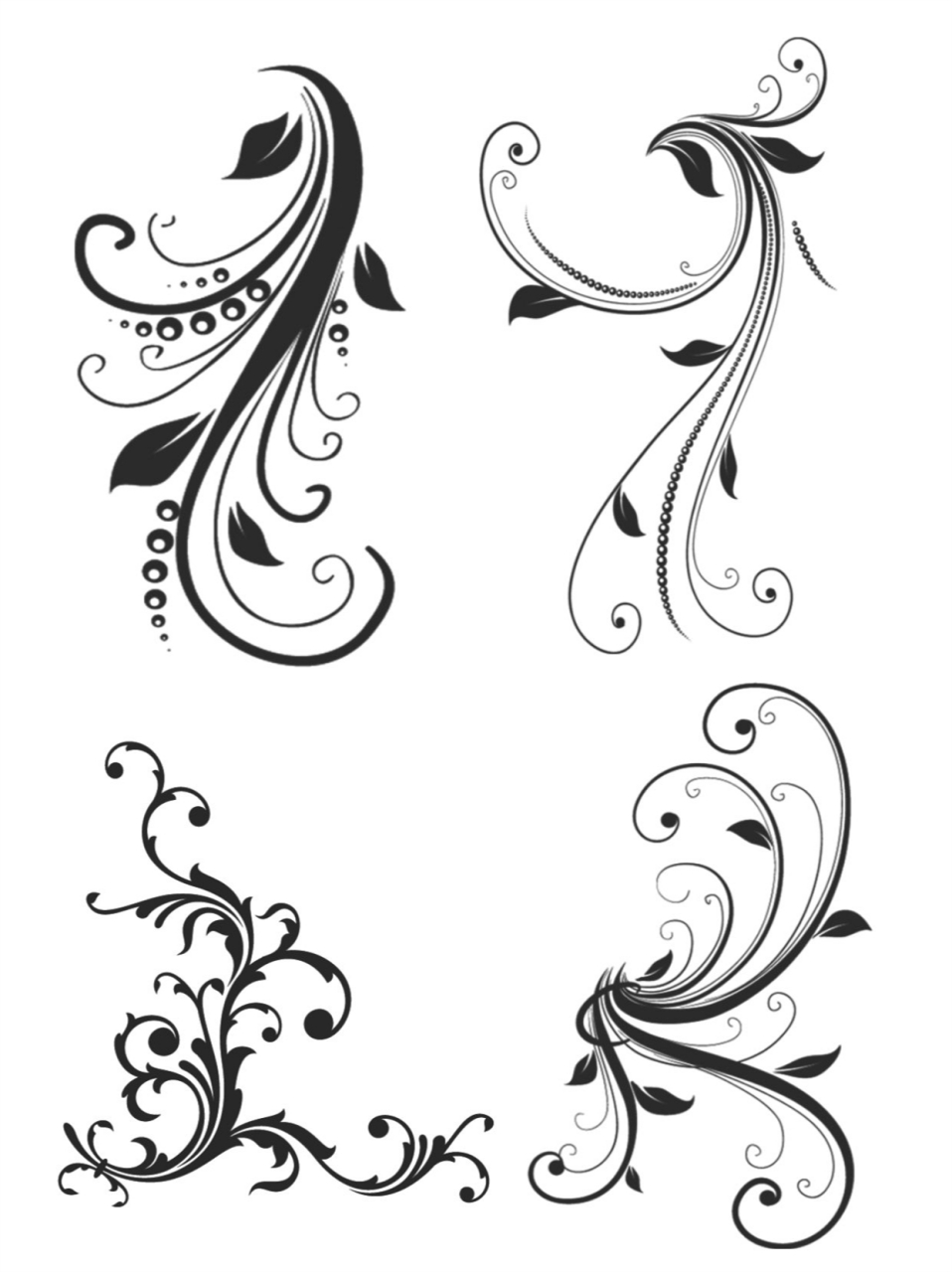 中式藤蔓花纹花边素材  今天为大家带来几组经典的多彩花纹藤蔓和花边