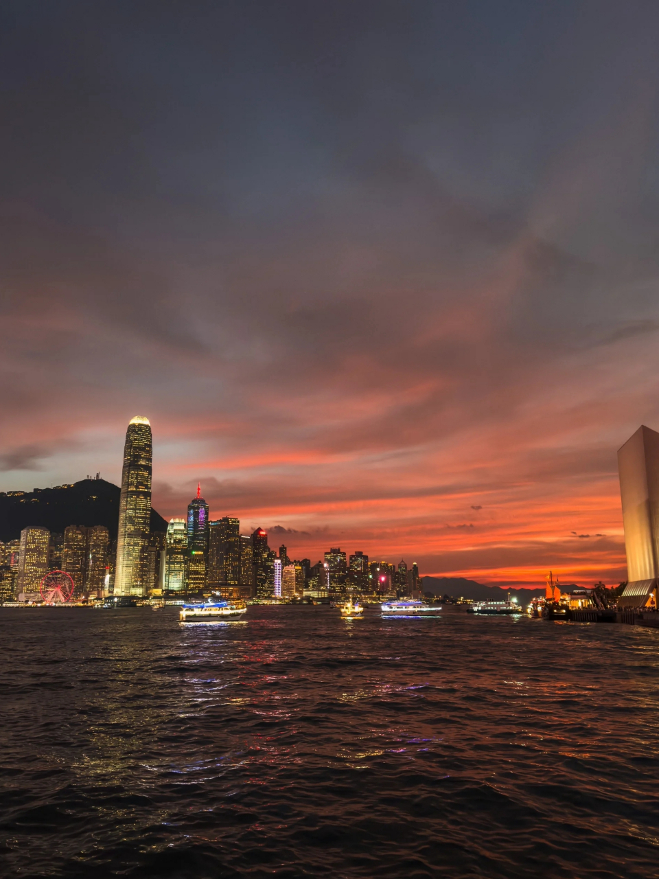 香港维多利亚港竖屏图片