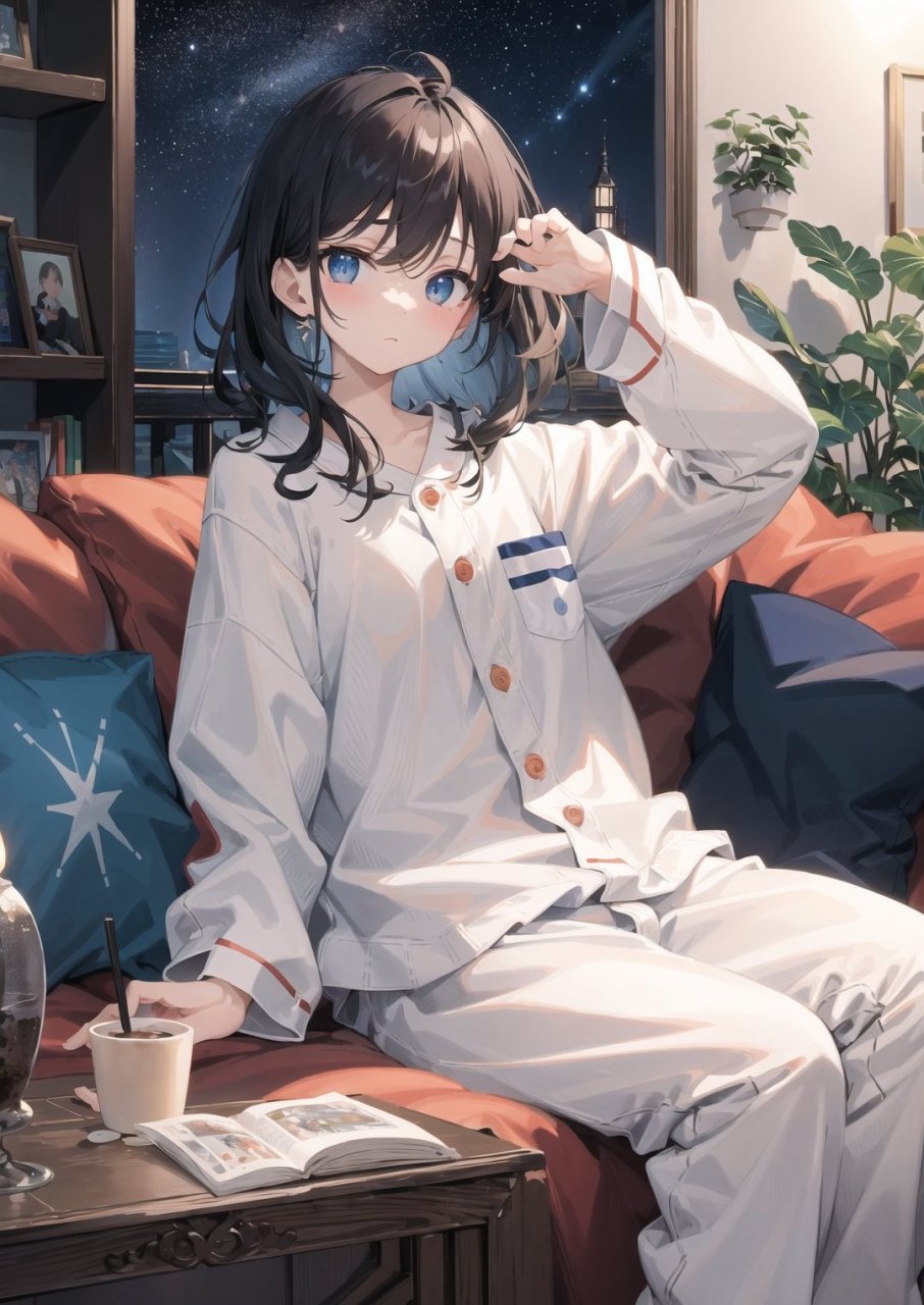 ai绘画# 黑发少女的休闲时光79 676767