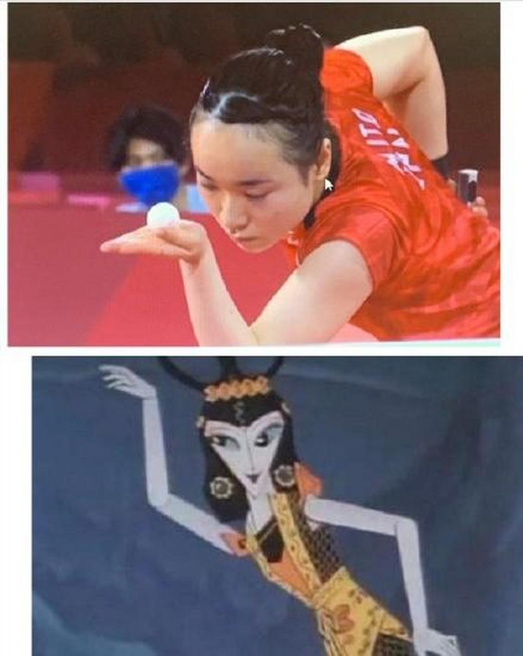 网友发现伊藤美诚的发球姿势很诡异,又非常眼熟,原来跟《葫芦娃》的