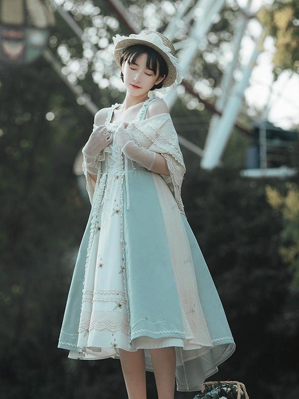 谁说绿色系都很老气?瞧瞧"薄荷色"洛丽塔,清新又温柔