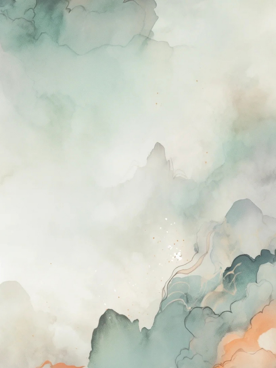 山青色·水墨·水彩纹理