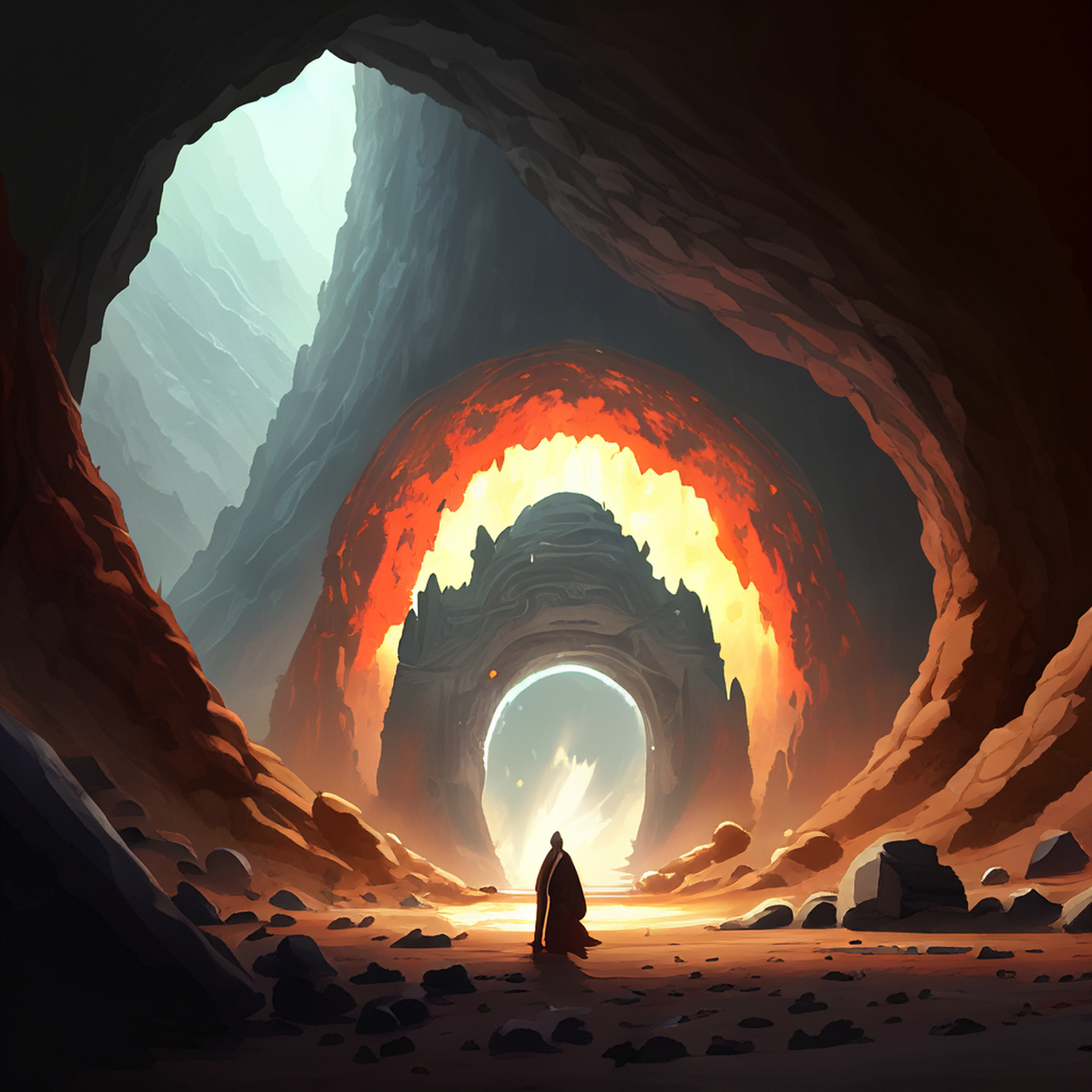 夫携罗汉洞前去,谁信上强天地宽.宁谧,明净,意境#百度文心一言来了#