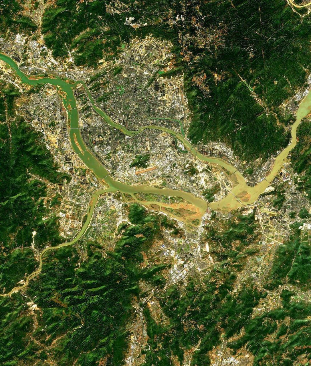 福建省福州盆地高清卫星图片.