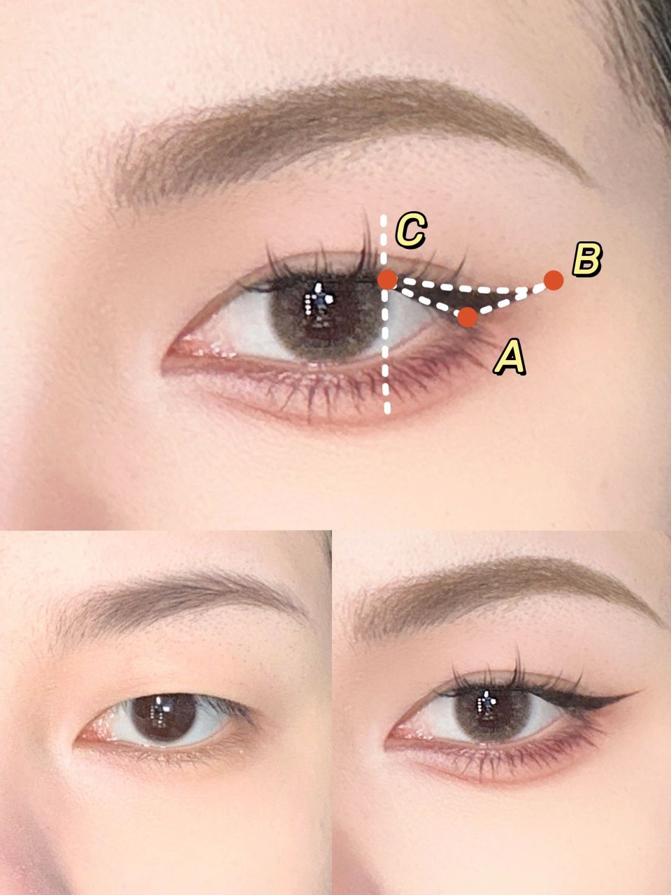 肿眼泡必看,三点定位法画清冷感中式眼线 单眼皮内双的姐妹学起来 不