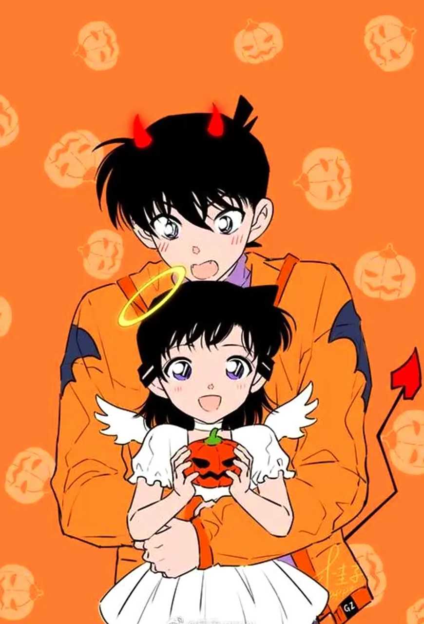 柯南与小兰～天使与恶魔,都很可爱好想抱一下.