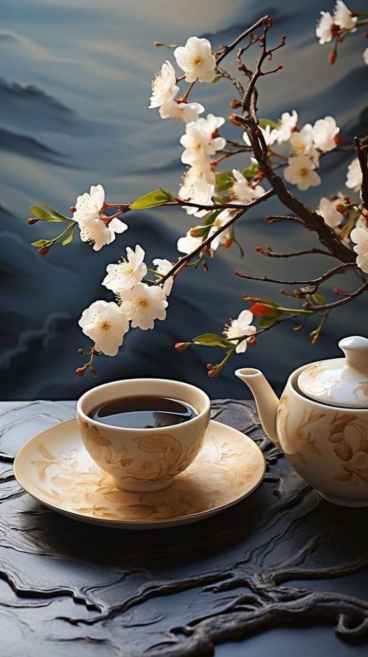 花朵与茶杯,高清美图分享