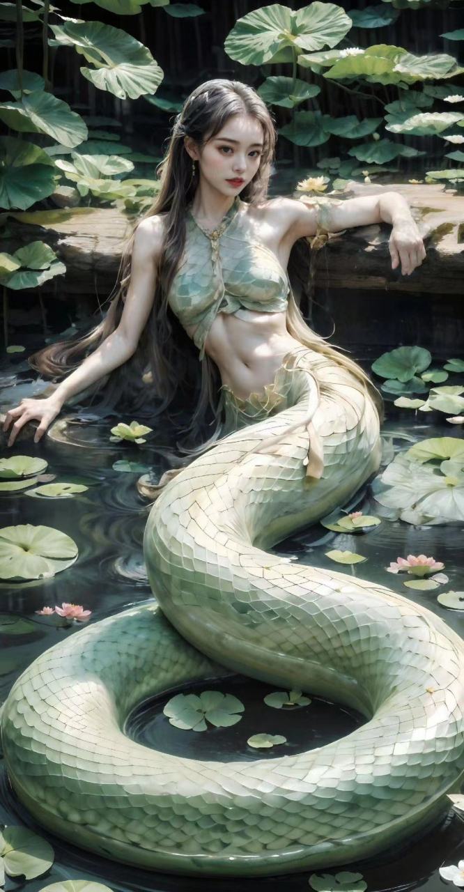 蛇女ai插画壁纸 #古风插画# #ai绘画