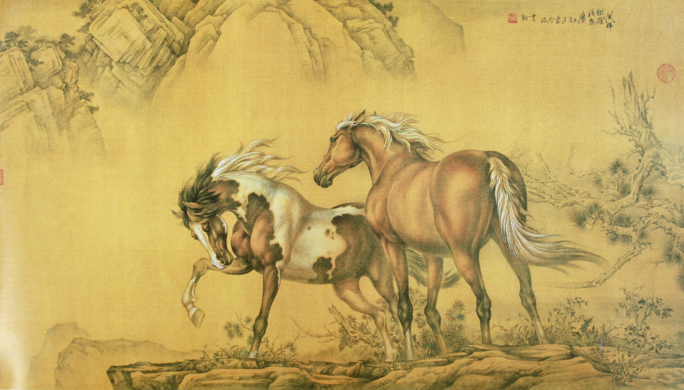 高清:田书翰工笔马##画画# #画# #工笔画