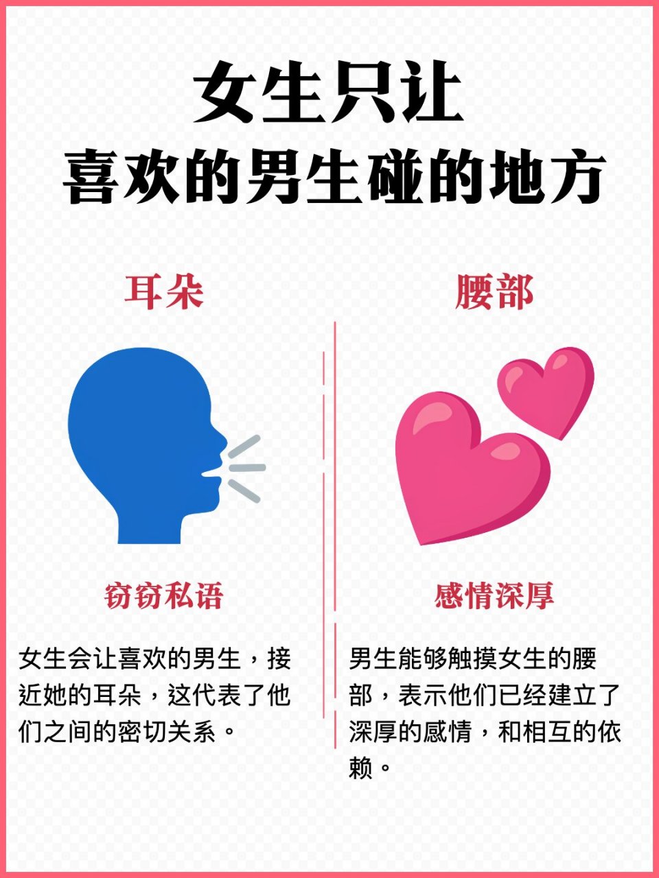女生只让心仪的男生触碰的地方:  1. 柔顺的发丝 2. 娇羞的脸颊 3.