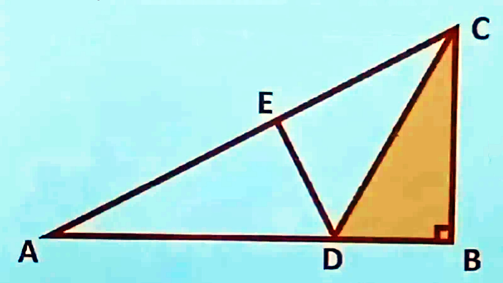 如图所示,直角三角形abc三边边长分别等于5,12,13,d是ab边上一点,将