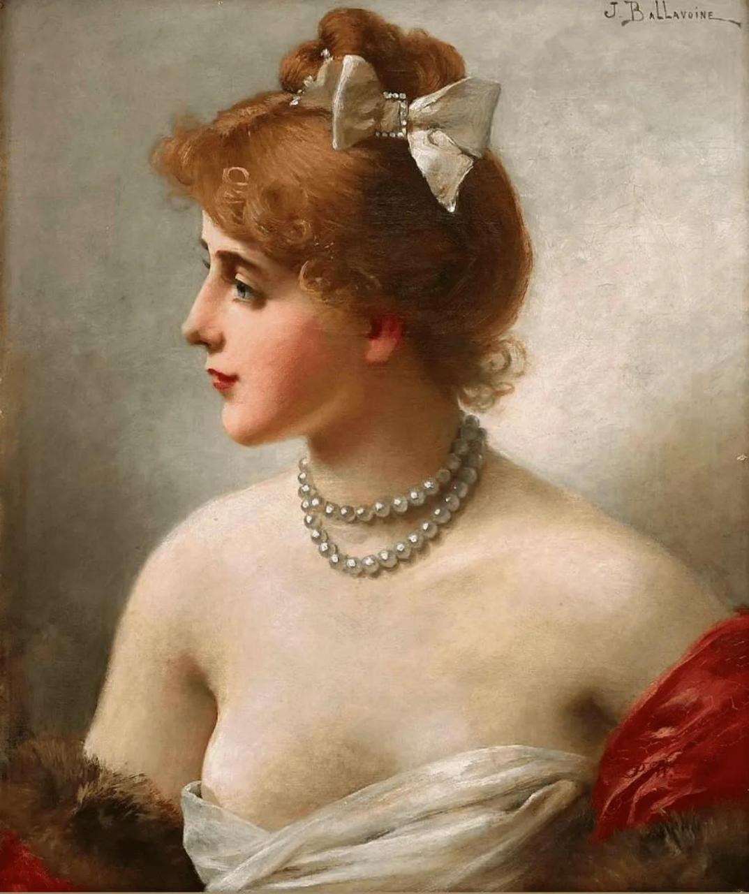 古典油画欣赏-侧脸女孩这张画静谧唯美,非常的引人入胜,女孩安静文雅