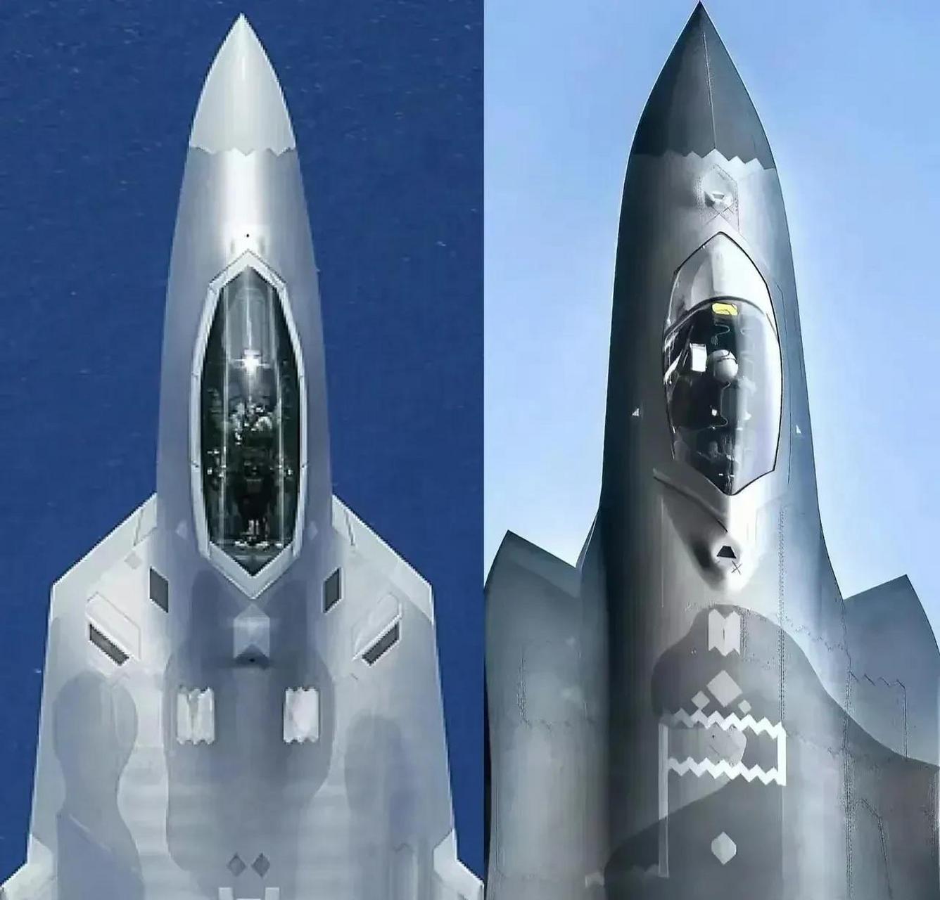 中国的歼20和美国的f22特写镜头～～～ 军事小白,哪个是中国哪个是