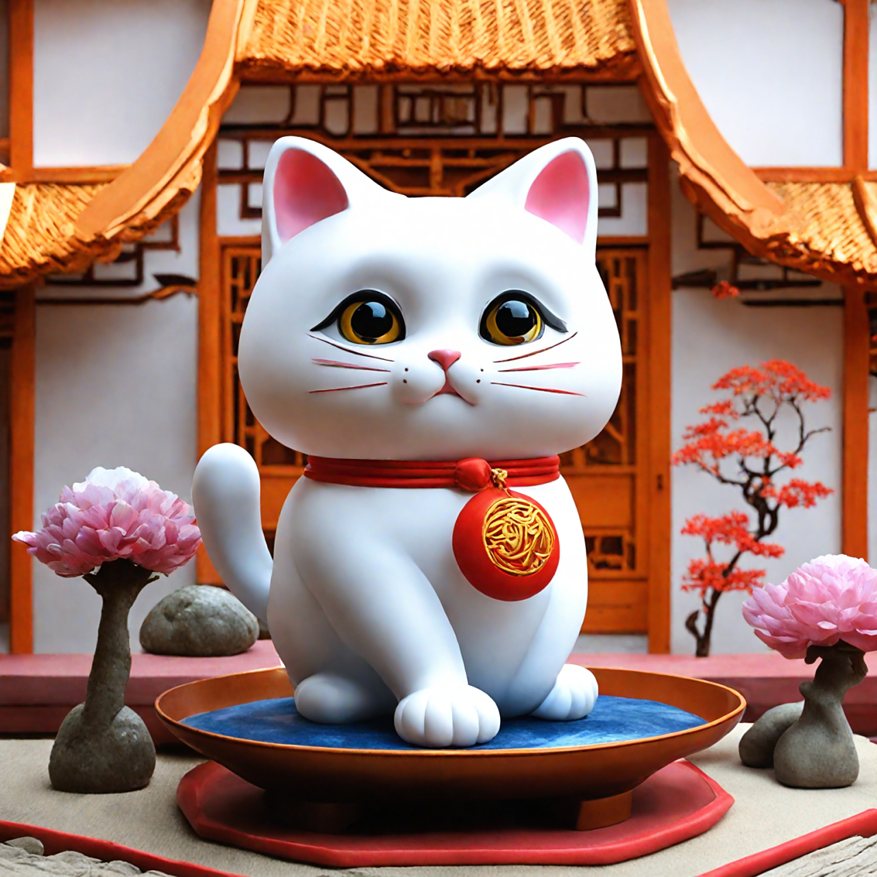 招财猫来了 看见就发财!发财! #ai绘画