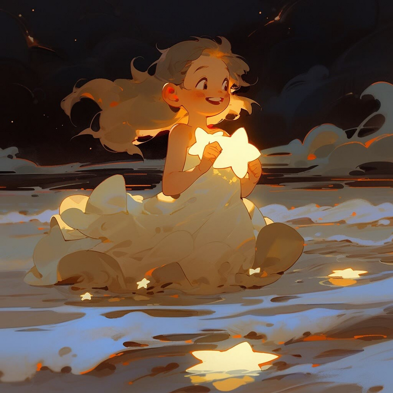 发光的星星女孩治愈头像