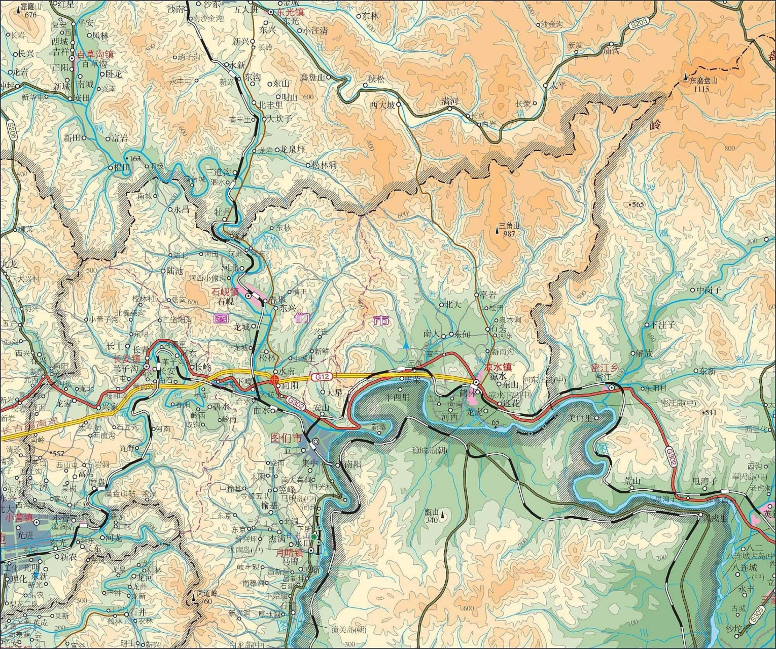 吉林省图们市地形图