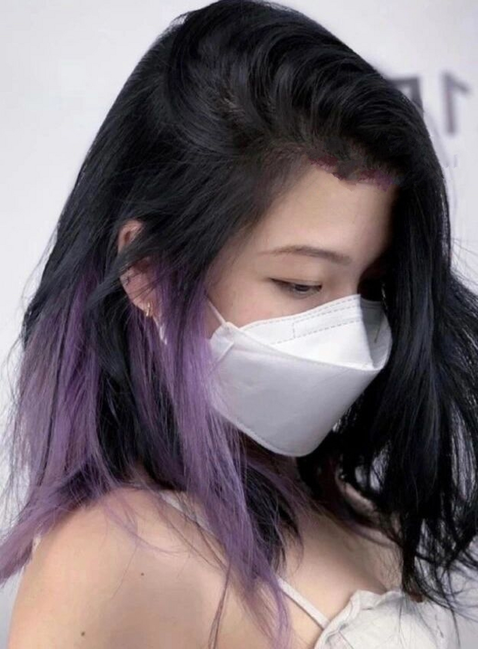 2023最新隐藏紫灰色挂耳染美到窒息神仙发色	"           紫色挂耳染