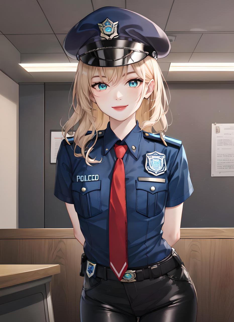 动漫壁纸--二次元女警姐姐 她是二次元中的正义代言,一位威风凛凛的