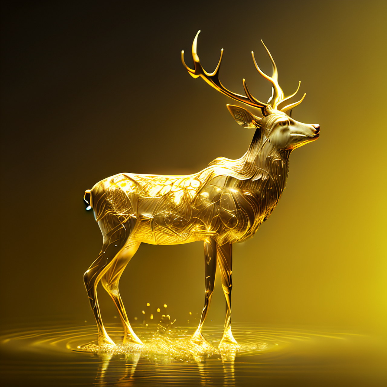 百度ai绘图黑科技#金鹿,闪闪发光,象征财富.