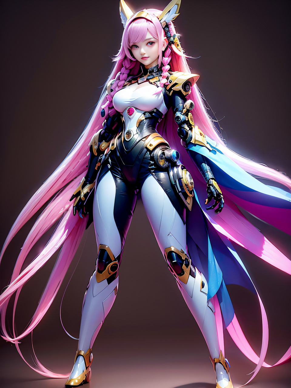 我的少女心-粉色机甲#二次元机甲少女美图分享# #ai美少女