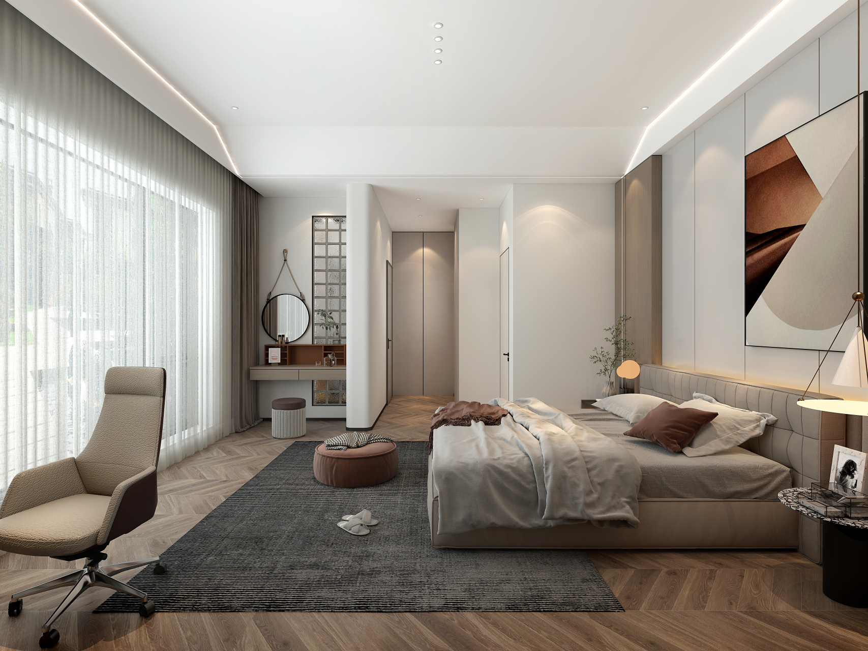 300㎡现代雅致风格设计案例(二)来一啵#室内装修设计