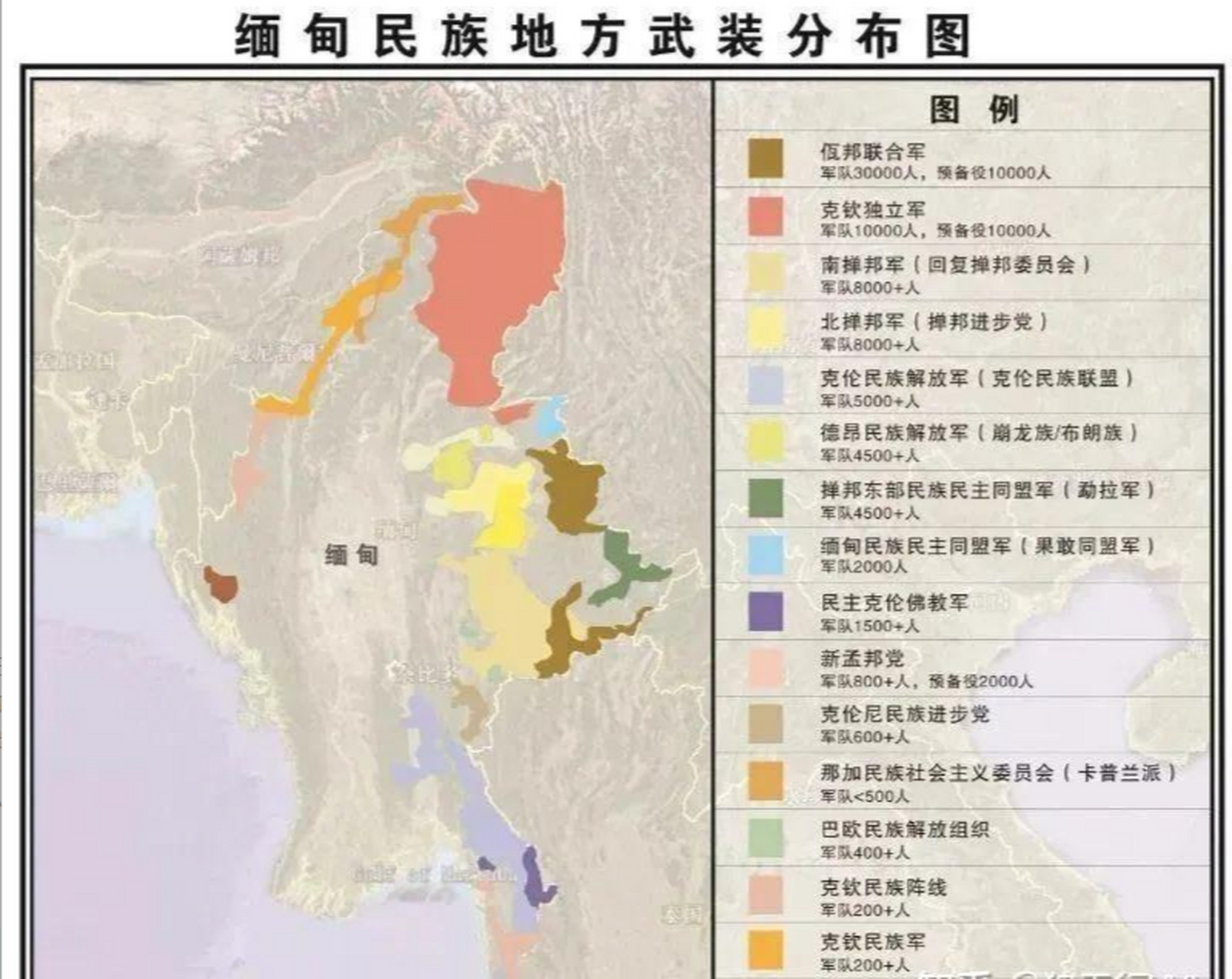 缅甸内部势力分布图图片