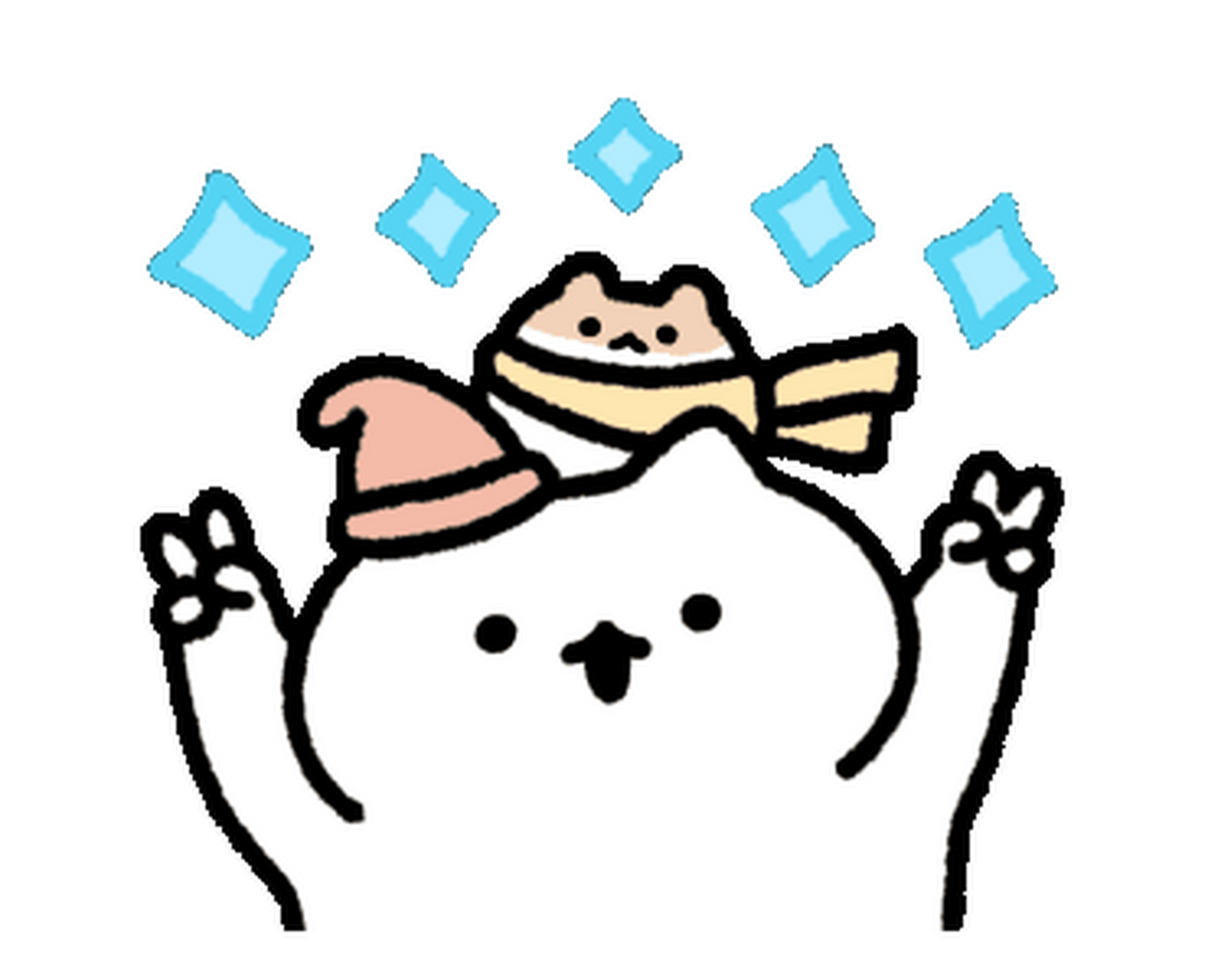 line表情包丨可爱线条小猫圣诞表情包