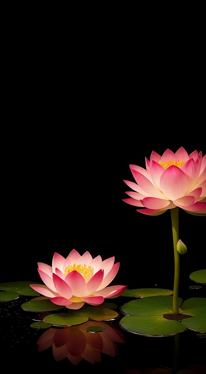 红莲绽放,燃烧着生命的热情,如同一团熊熊烈火,它们的花瓣如火焰般