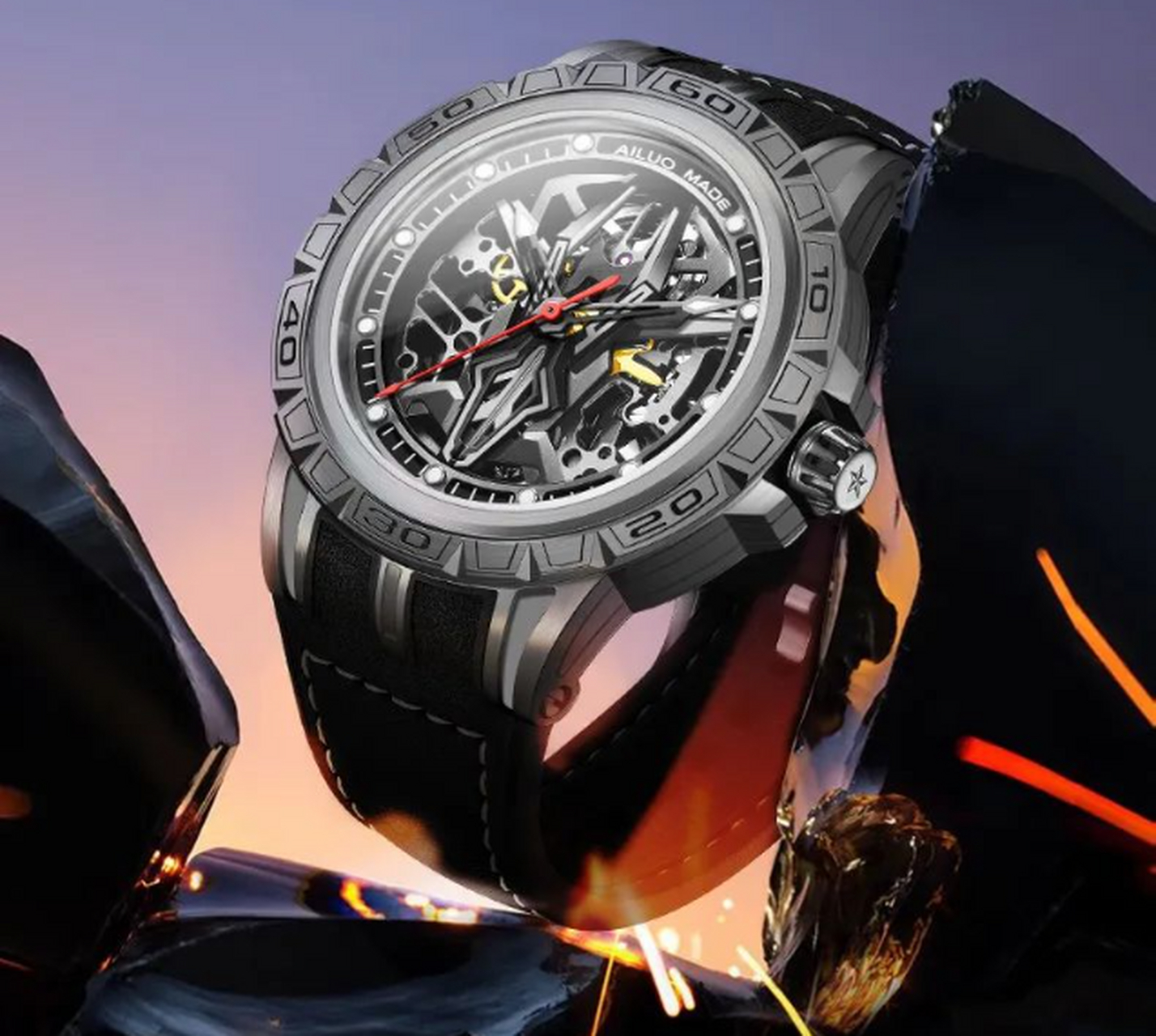 ailuo幻影一表双芯是最新一款中国制造的智能手表,搭载华为智能机芯