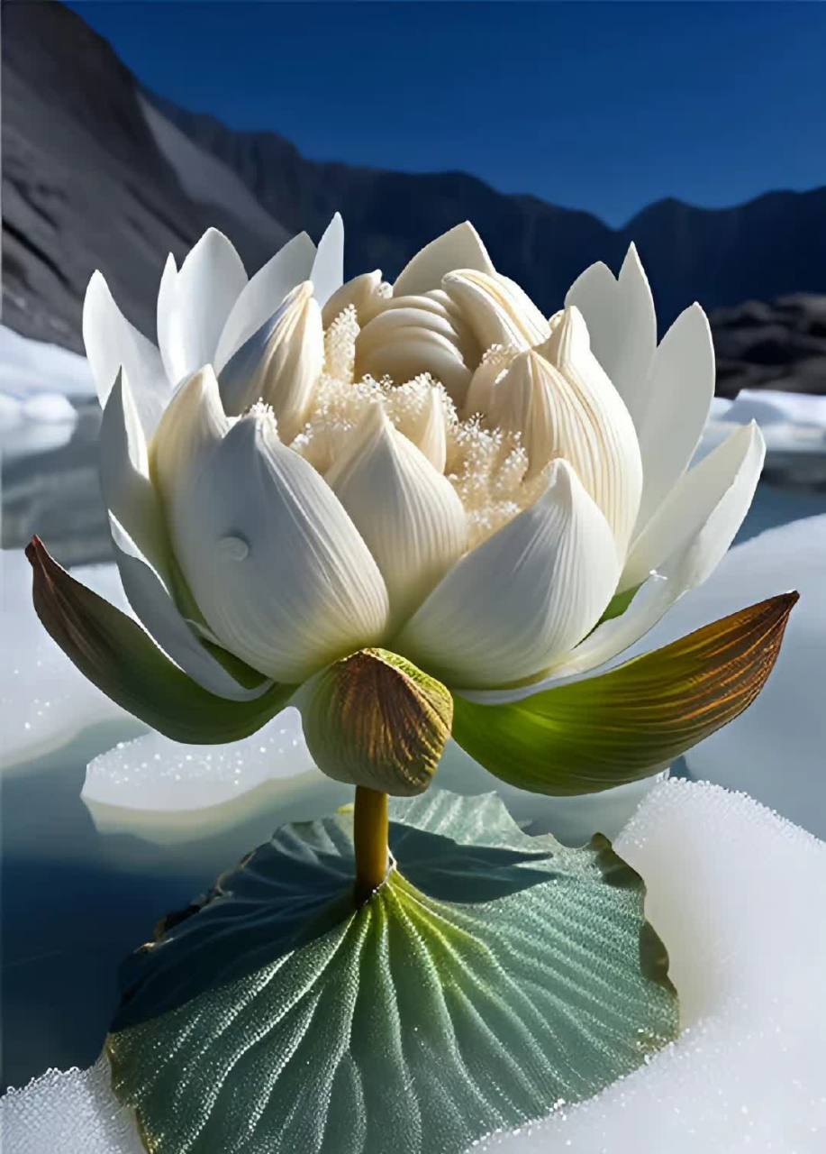 雪莲花,白雪皑皑,宛如纯洁的心灵,在寂静中绽放着吉祥与祥和.