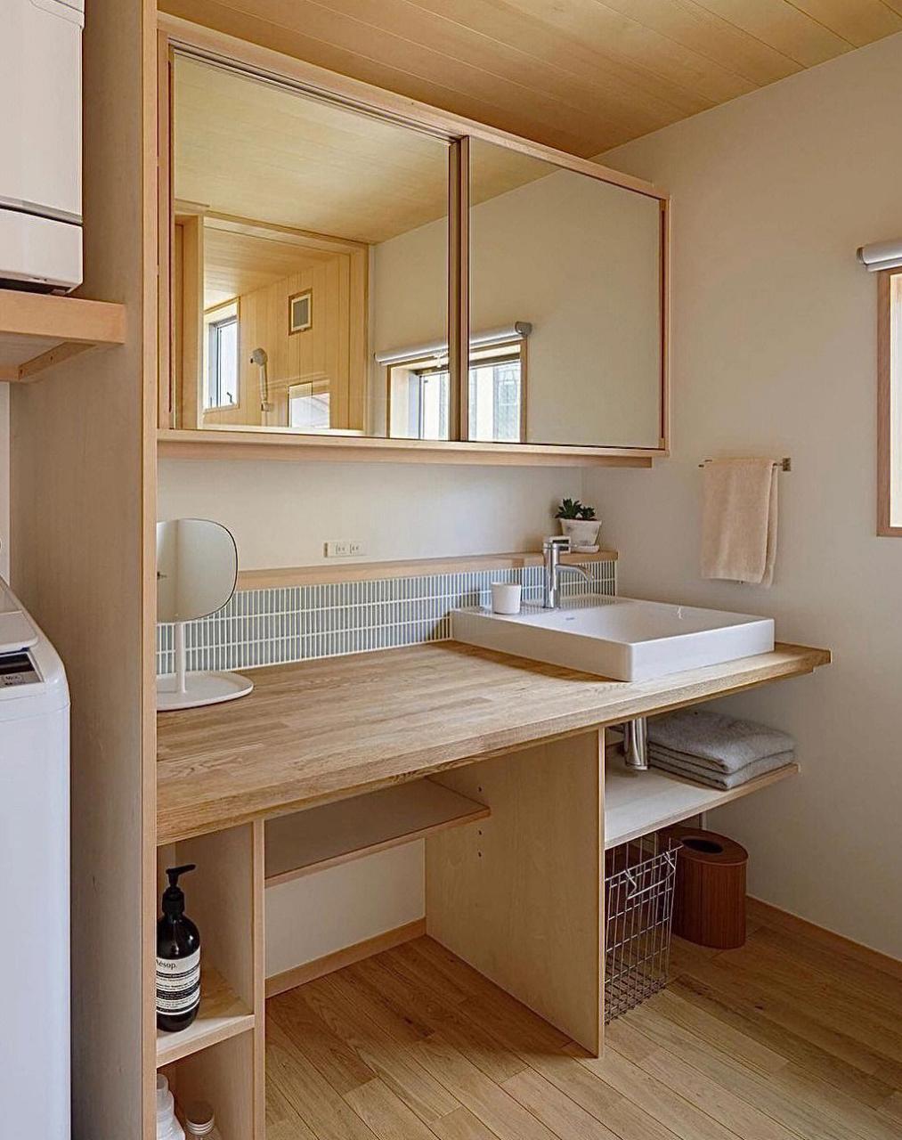 日式风格的卫生间设计 值得大家抄作业 颜值没得说,真的好看 洗漱台盆