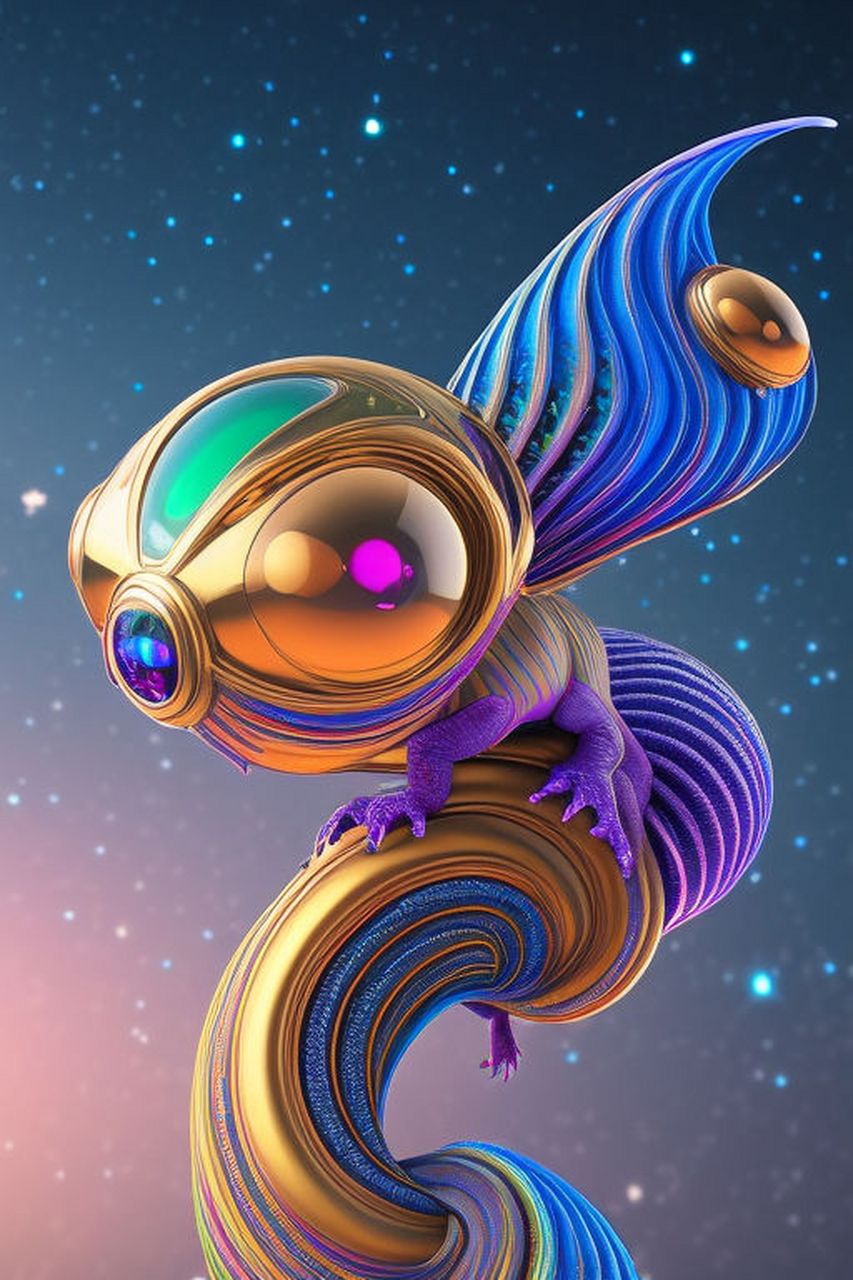 ai绘画作品《机甲昆虫》 在森林中,一群昆虫被神秘的激光照射,它们的