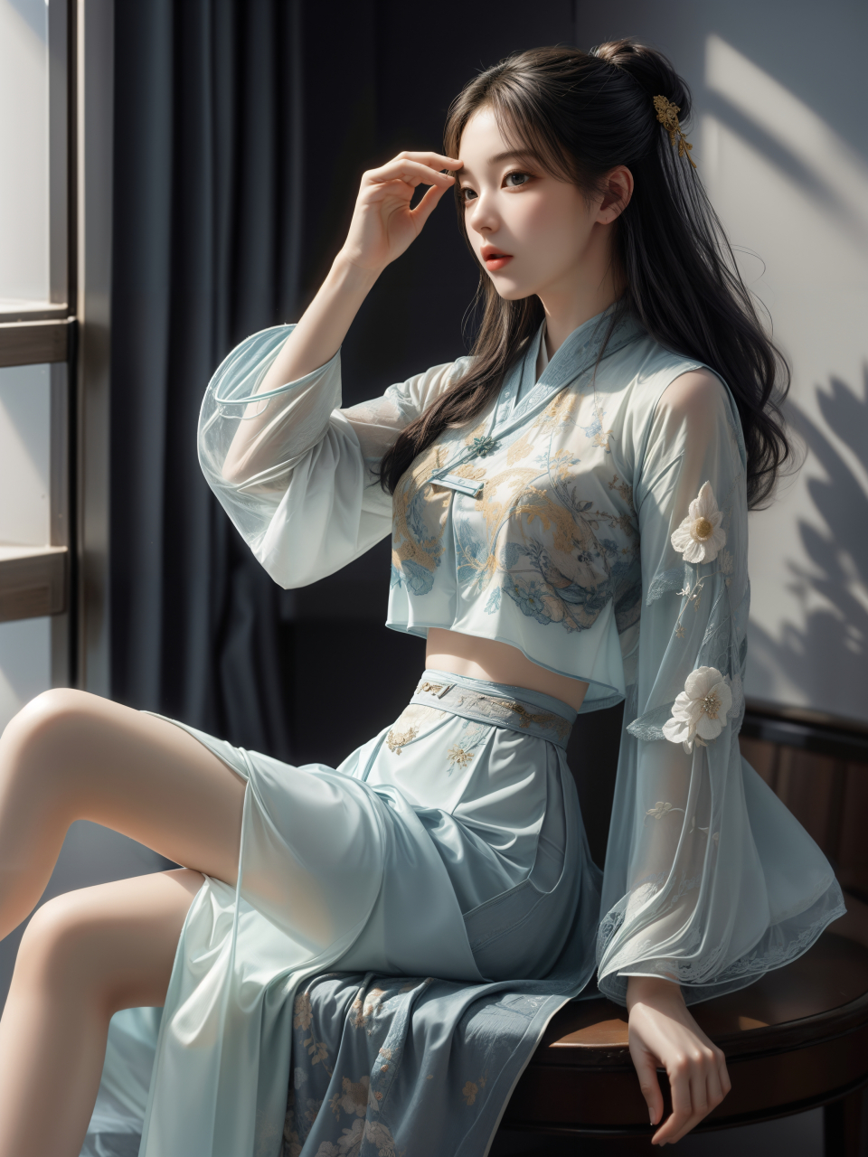 性感美女# #养眼美女# #美女# 每日ai美女秀	汉服小姐姐的身姿曼妙