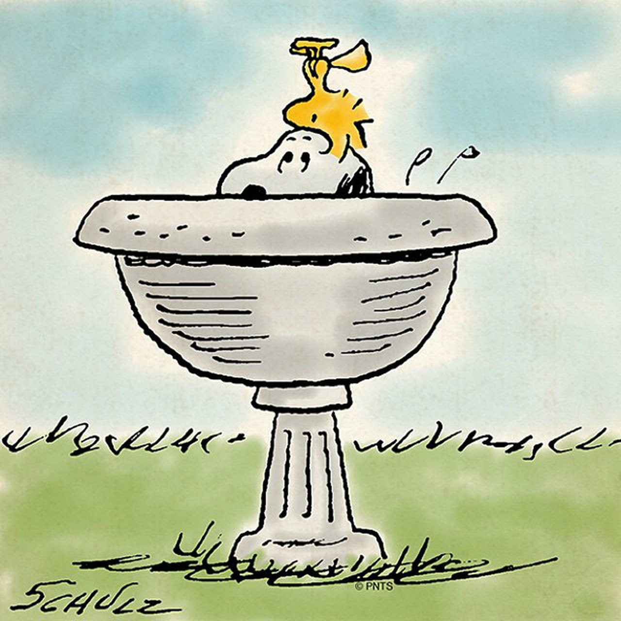 史努比旁边的黄色小鸟名字叫"糊涂塌客",作者在1970年6月22日才帮它