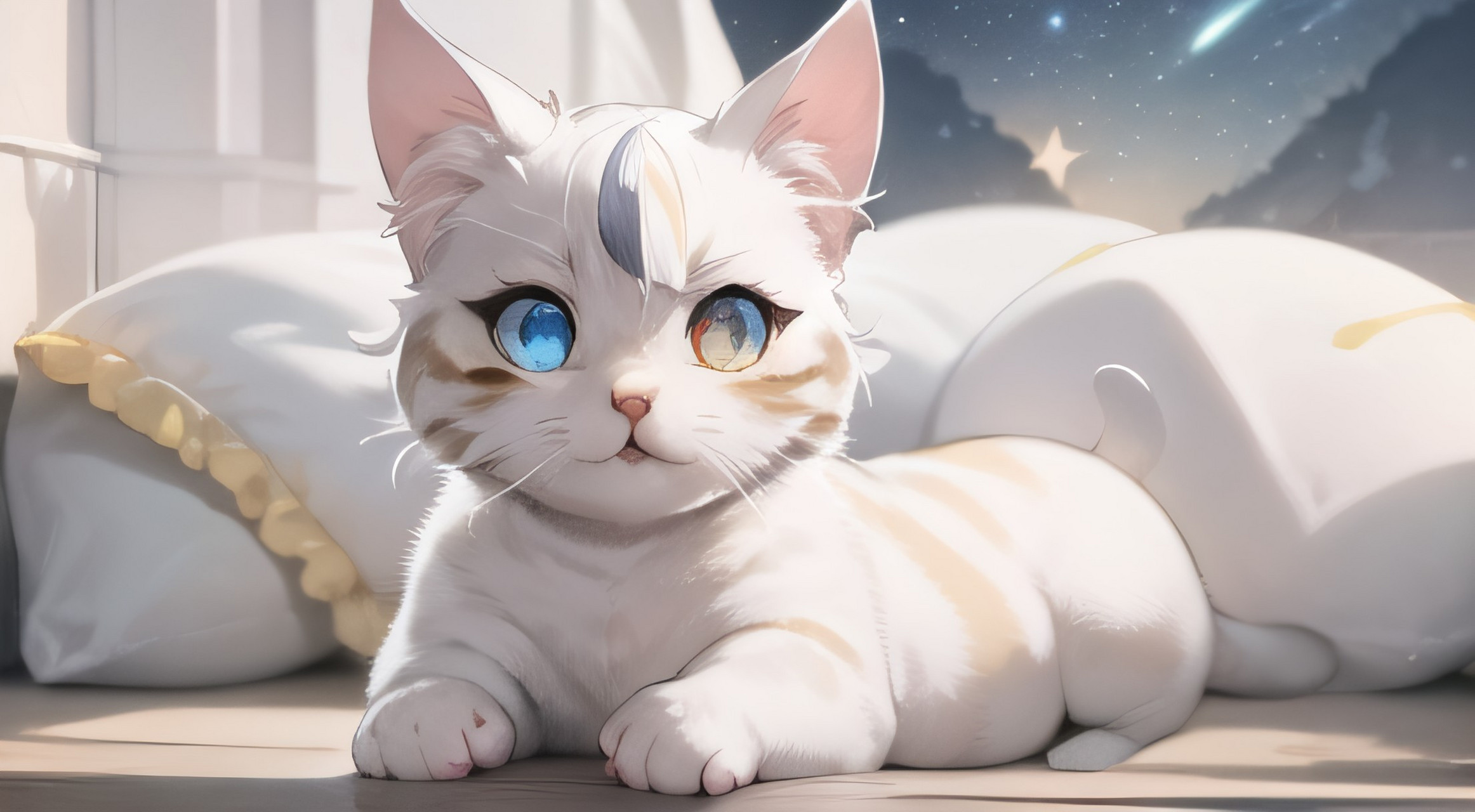 小猫咪,软软的毛 萌萌的脸,温柔的眼 你是我最爱的伴 陪我度过漫长的