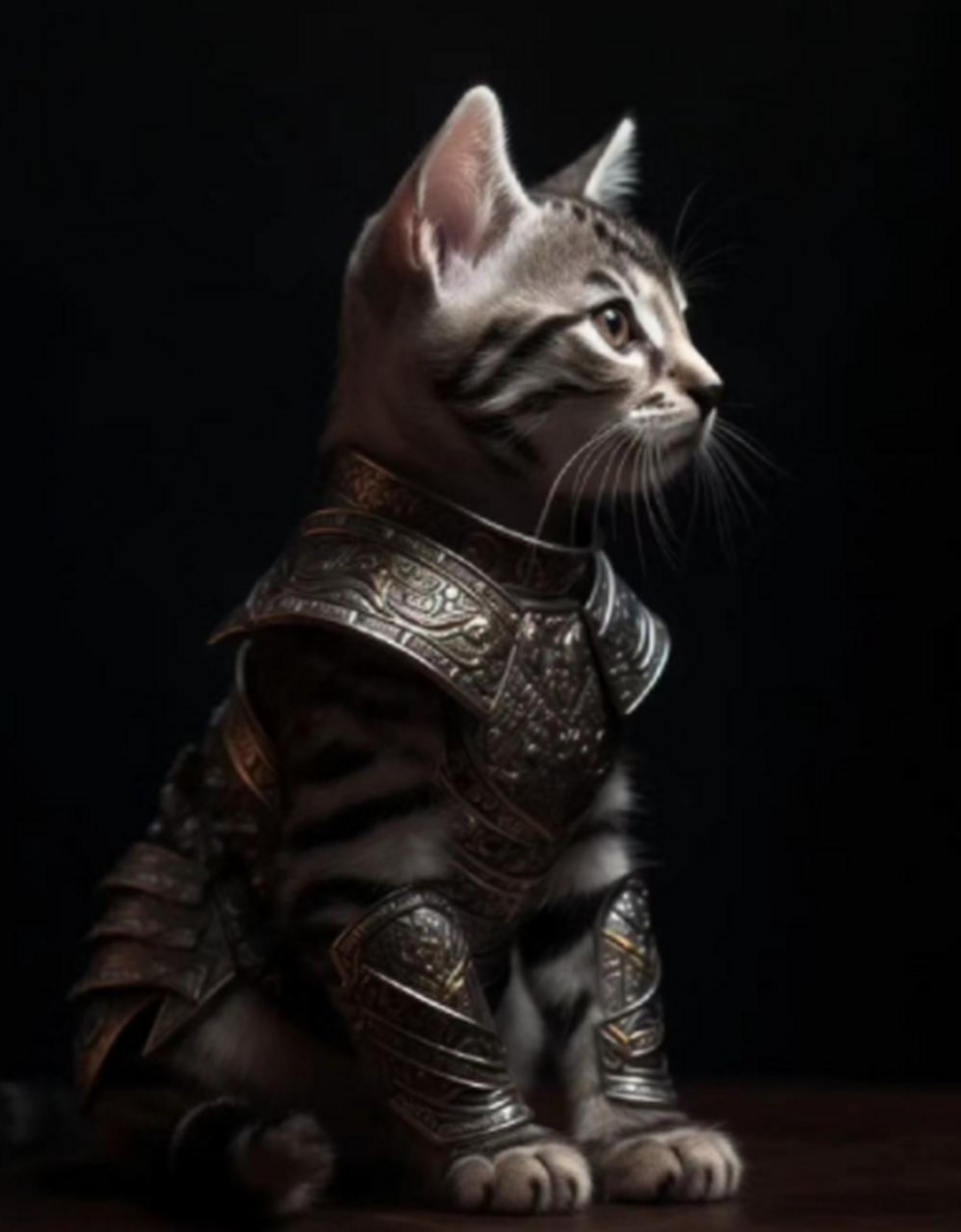 穿着帅气盔甲的猫猫!