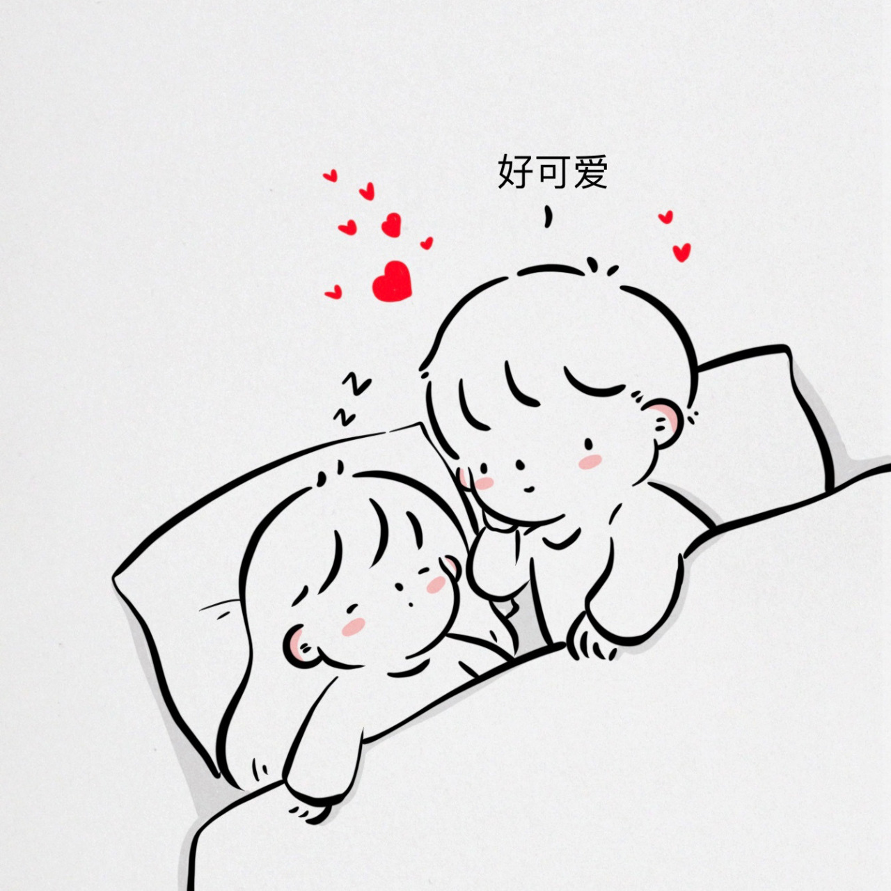 虐哭单身狗的情侣头像简笔画