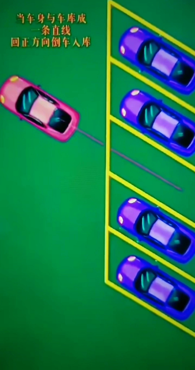 斜线车位如何入库,只要牢记一个点稳操胜券