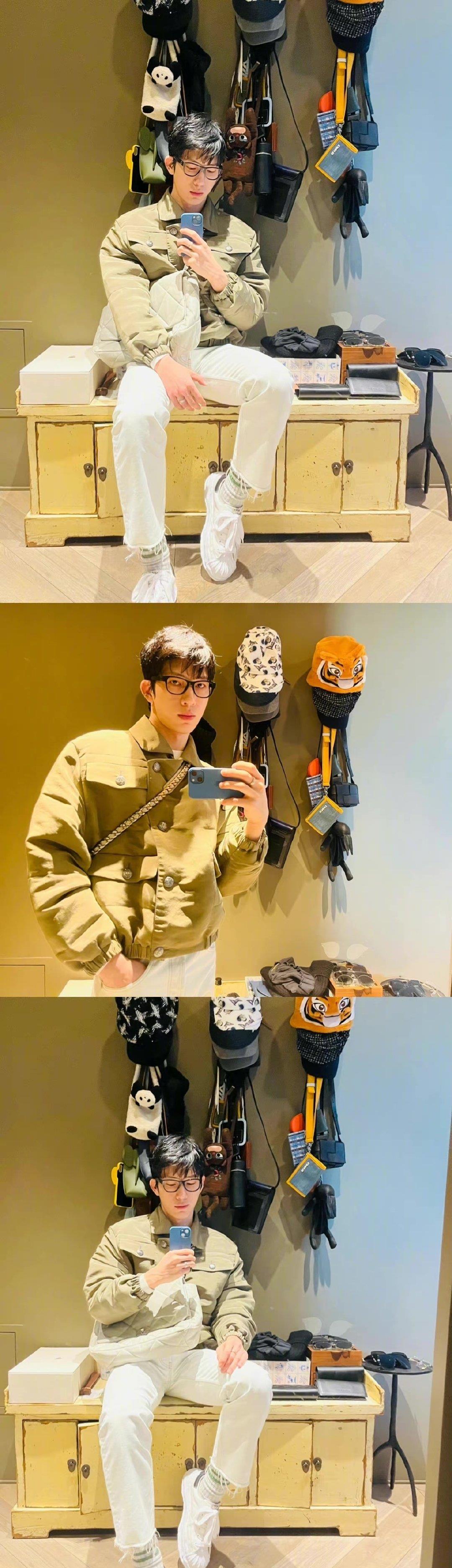 井柏然对镜自拍,你的男友穿搭已上线