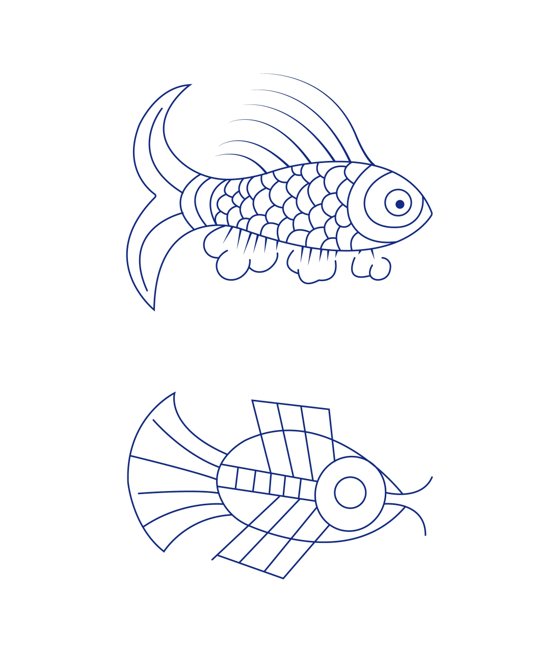 传统图案纹样鱼纹  中国传统寓意纹样 95鱼纹是中