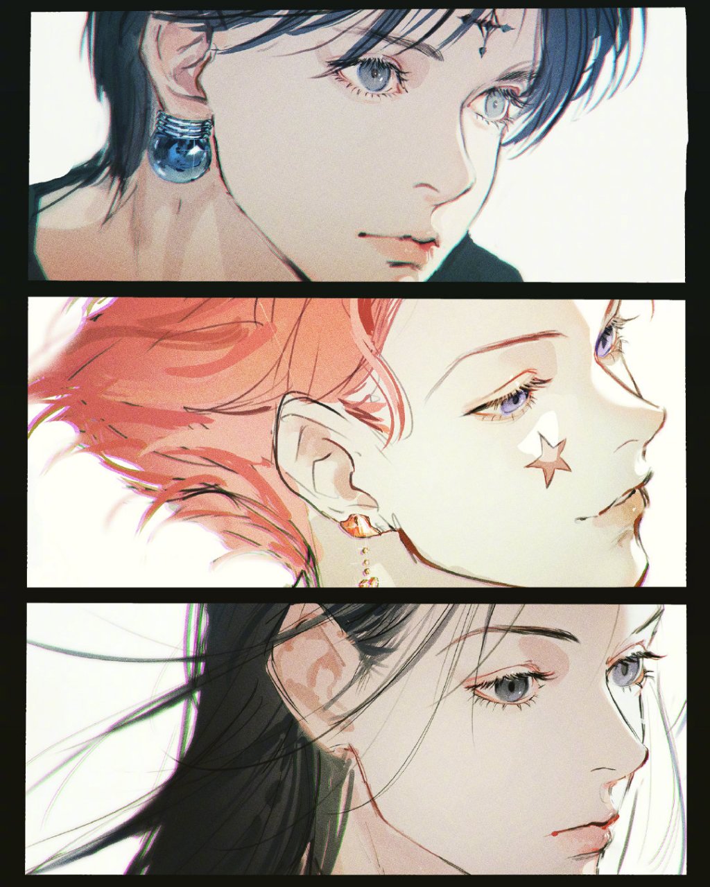 经典动漫# #全职猎人# 库洛洛&西索&伊耳谜 美男子天团!