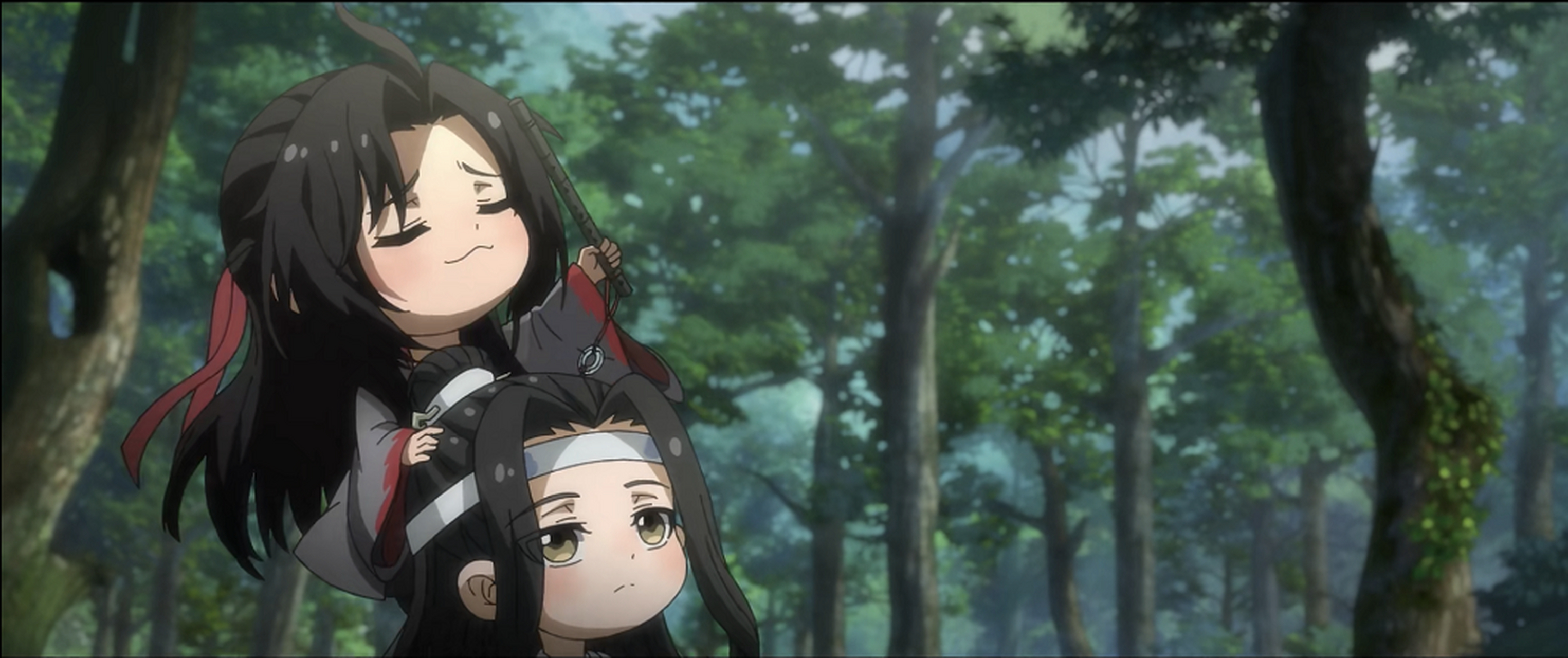 魔道祖师#魔道祖师q版 皮皮羡大战量人蛇,首先自己轻轻松松战胜蛇