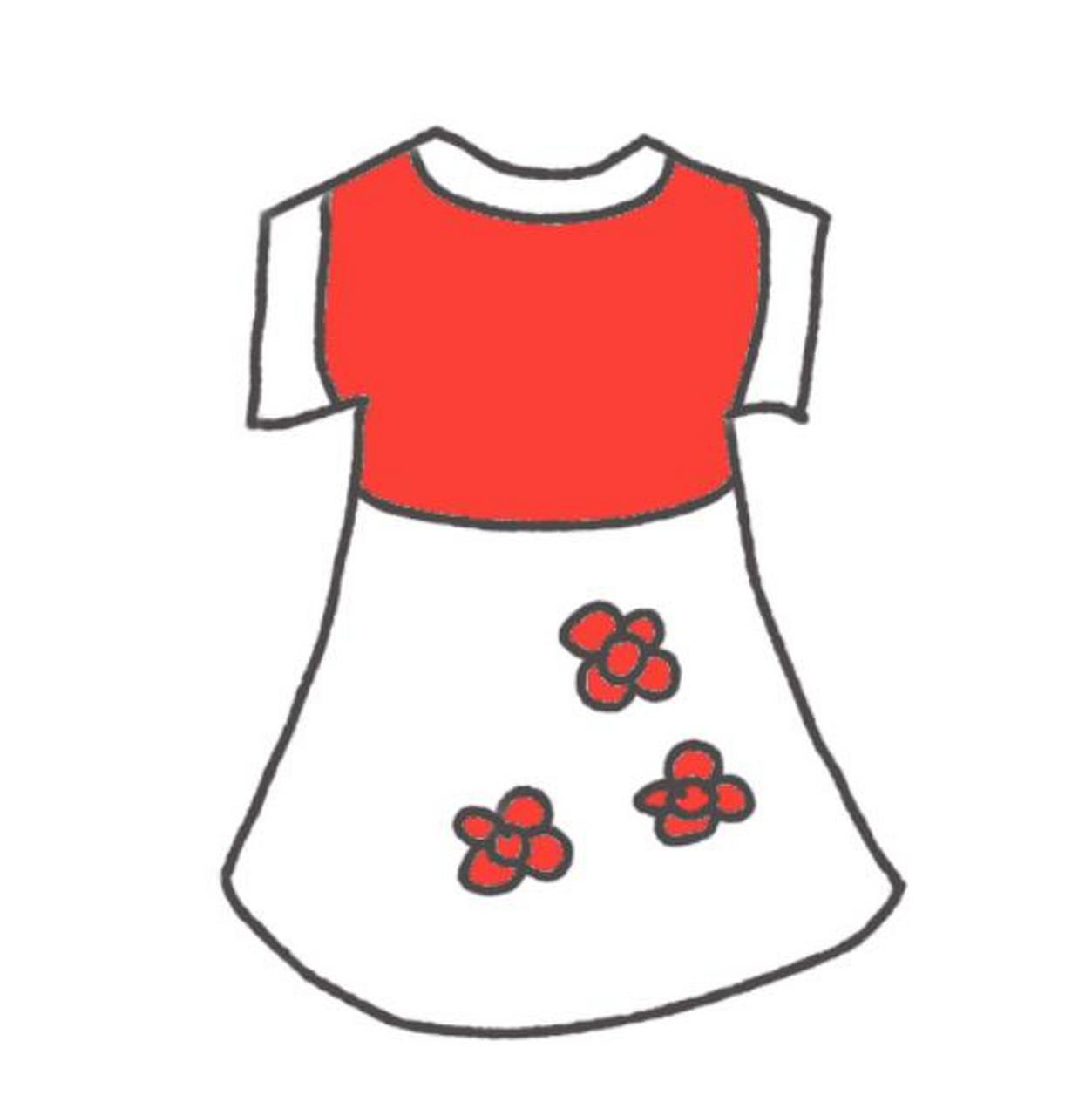 【红色小花裙子】简笔画步骤图分享,开来评论区晒出你的大作[你懂的]